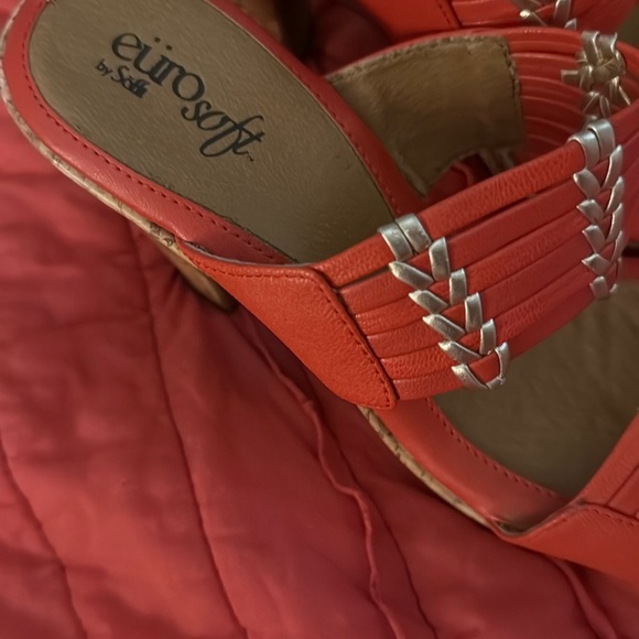 Eurosoft Shoes - 12. Red/coral Sandals with Vibrant Design and Comfort